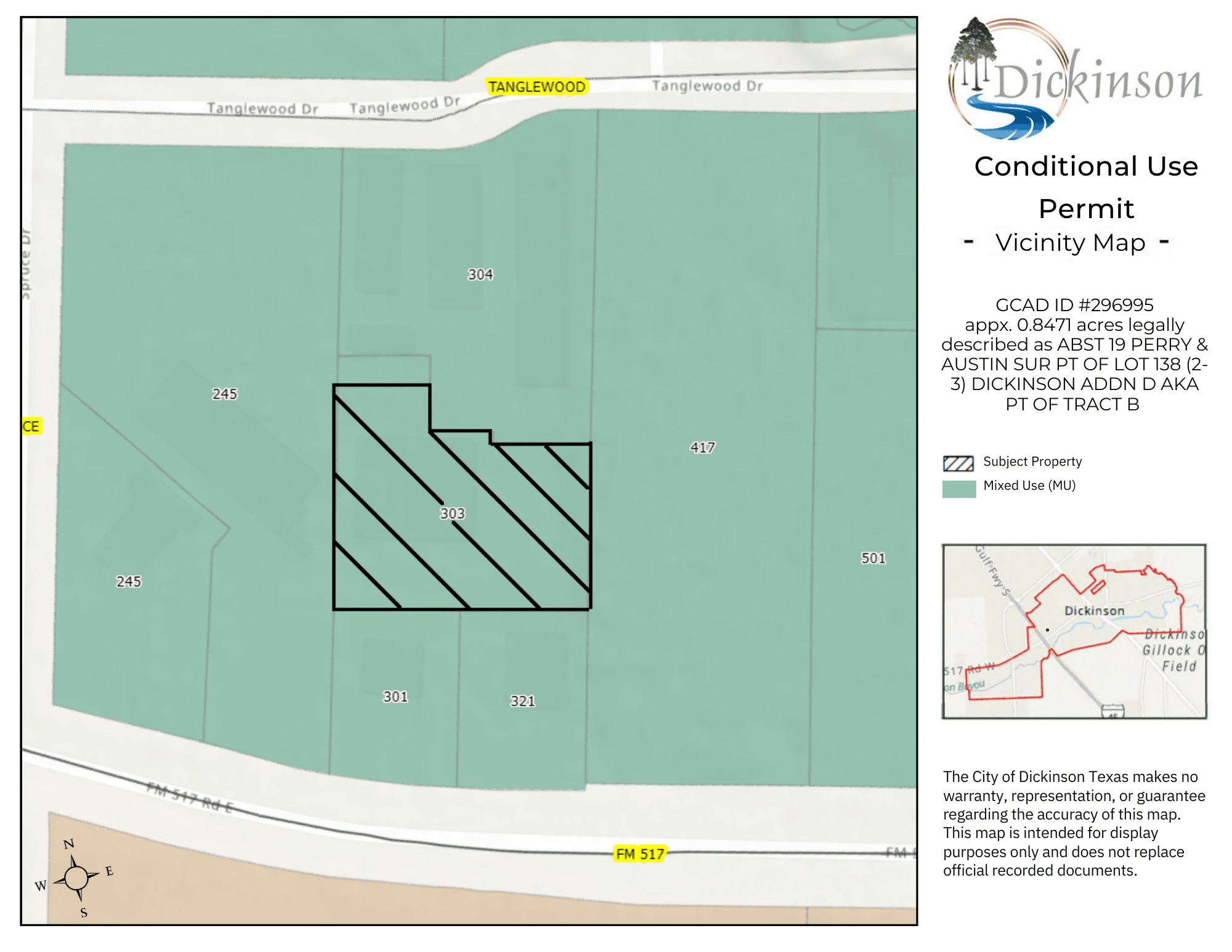 Conditional Use 296995 Vicinity Map