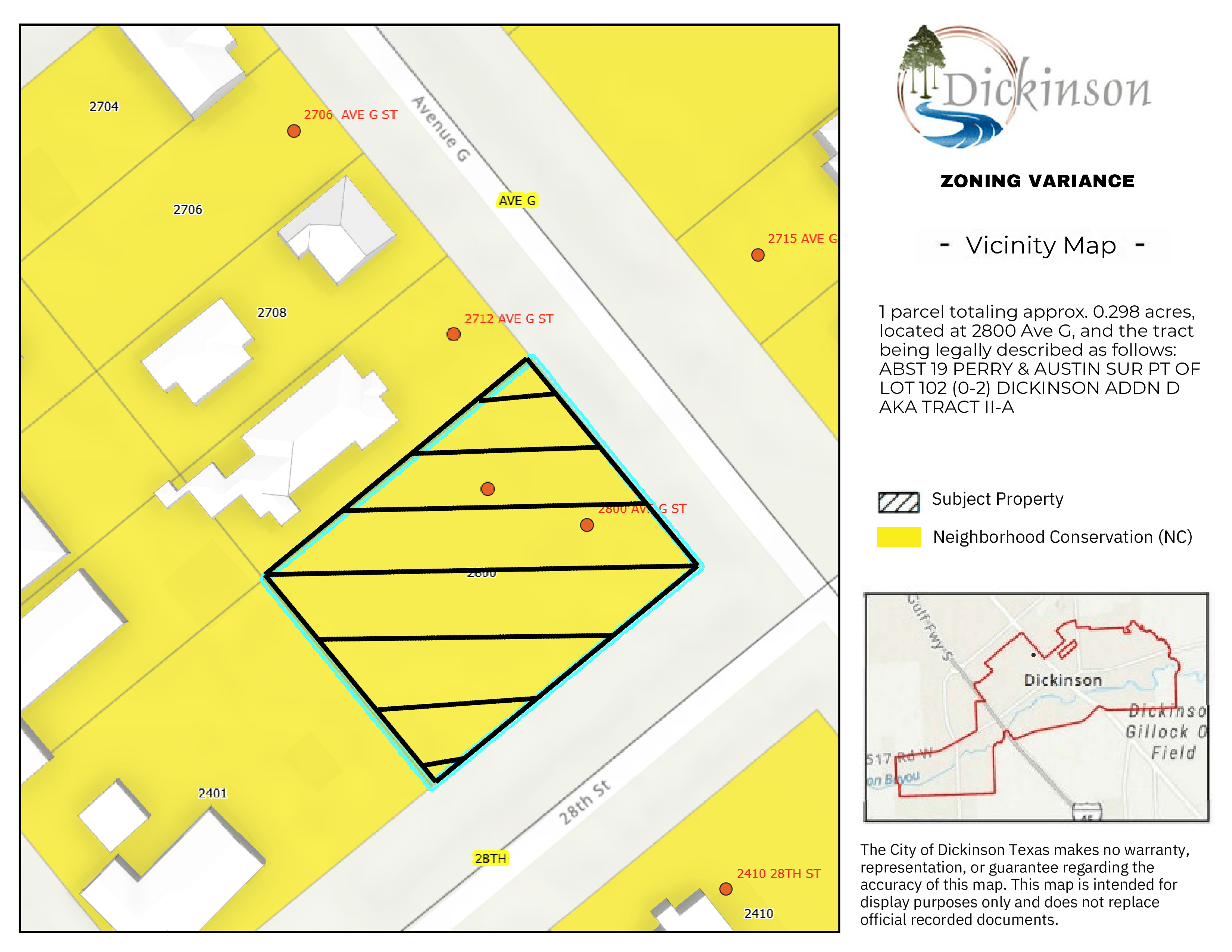 2800 Ave G Variance Vicinity Map